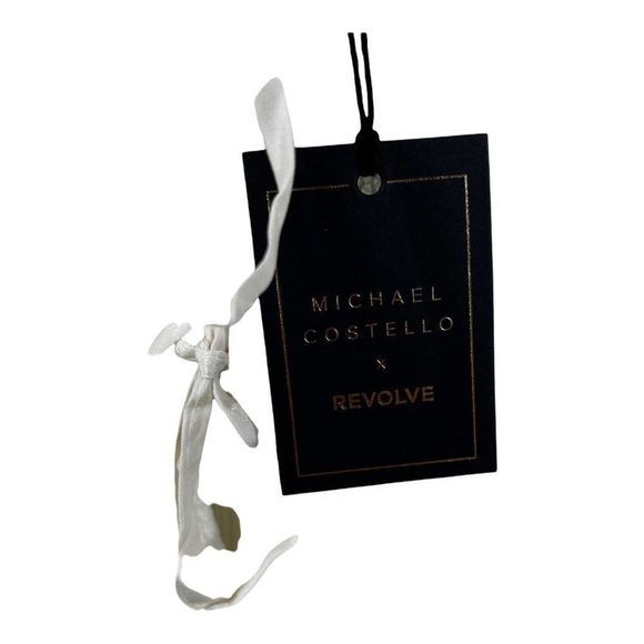 NWT Michael Costello x Revolve‎ Boho White Orchid Off Shoulder White Mini Dress - Picture 9 of 11